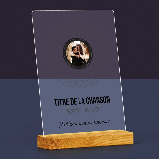La Photo Et Un Texte: Paroles De Chansons Sur L'Album - Impression Sur Verre Acrylique