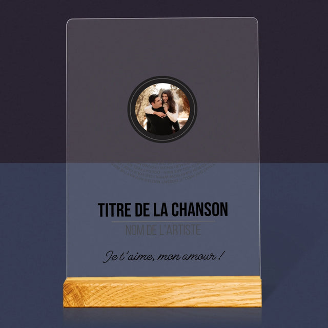 La Photo Et Un Texte: Paroles De Chansons Sur L'Album - Impression Sur Verre Acrylique