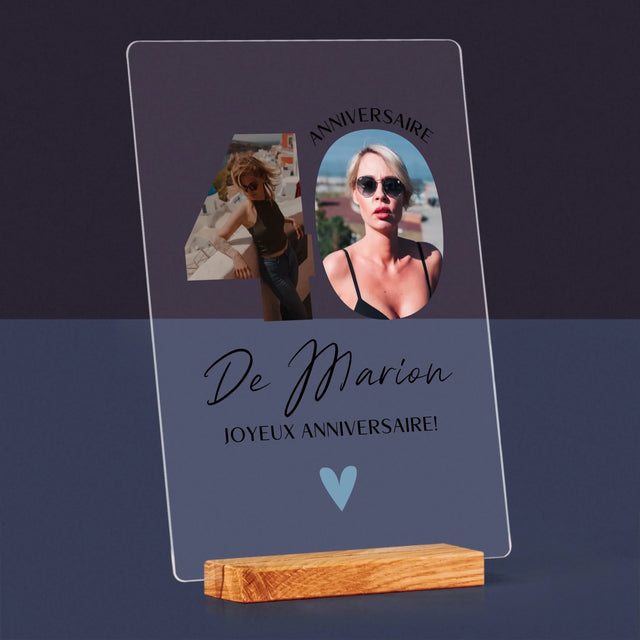 Collage Photo De Lettre: 40 Ans, Des Beaux Moments - Impression Sur Verre Acrylique
