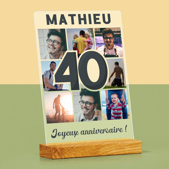 Le Collage Photo: 40 Ans - Impression Sur Verre Acrylique
