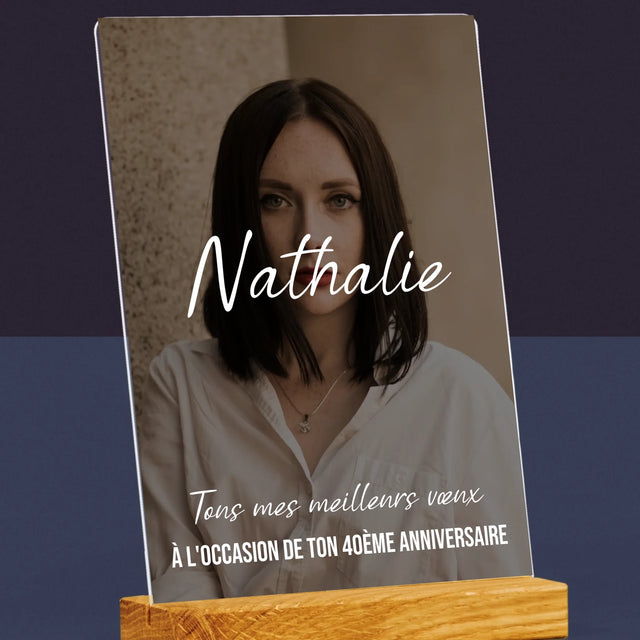 La Photo Et Un Texte: 40E Anniversaire Joyeux Anniversaire - Impression Sur Verre Acrylique