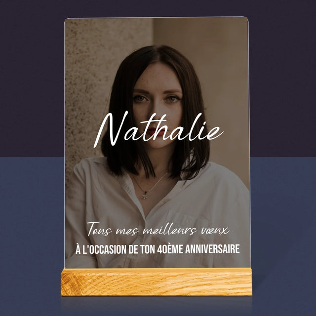 La Photo Et Un Texte: 40E Anniversaire Joyeux Anniversaire - Impression Sur Verre Acrylique