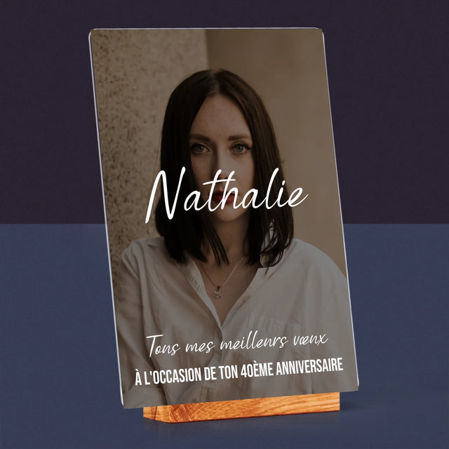 La Photo Et Un Texte: 40E Anniversaire Joyeux Anniversaire - Impression Sur Verre Acrylique