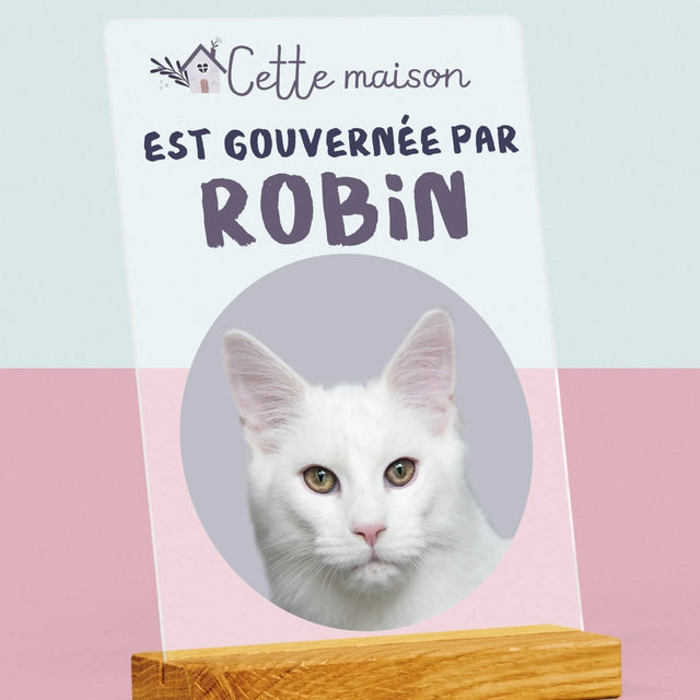 La Photo Et Un Texte: Cette Maison Est Gouvernée Par L'Animal - Impression Sur Verre Acrylique