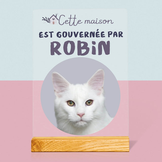 La Photo Et Un Texte: Cette Maison Est Gouvernée Par L'Animal - Impression Sur Verre Acrylique