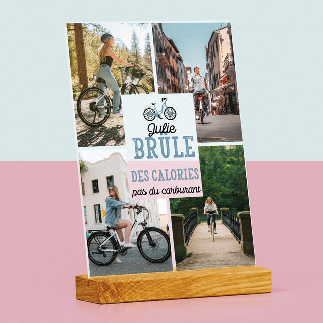 Le Collage Photo: Brûle Des Calories, Pas Du Carburant - Impression Sur Verre Acrylique