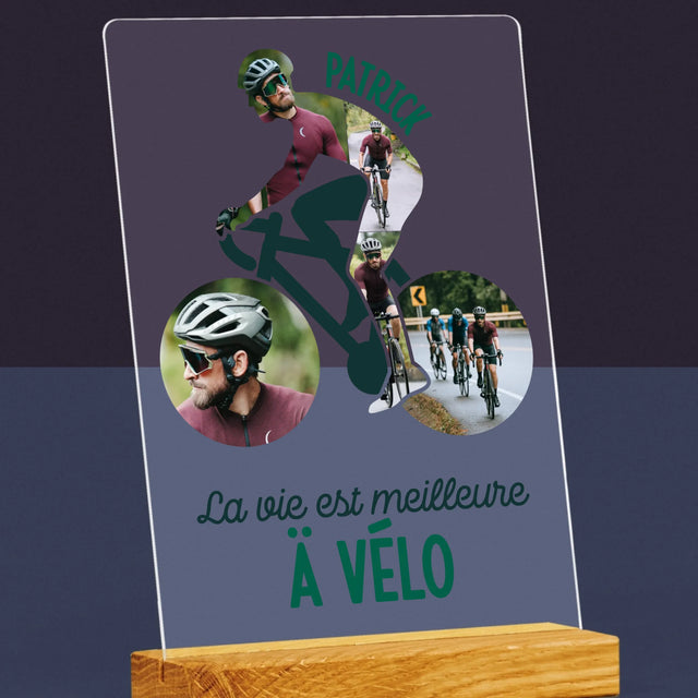 Forme Des Photos: La Vie Est Meilleure À Vélo - Impression Sur Verre Acrylique