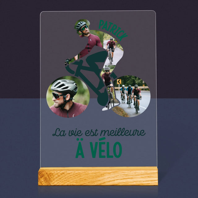 Forme Des Photos: La Vie Est Meilleure À Vélo - Impression Sur Verre Acrylique