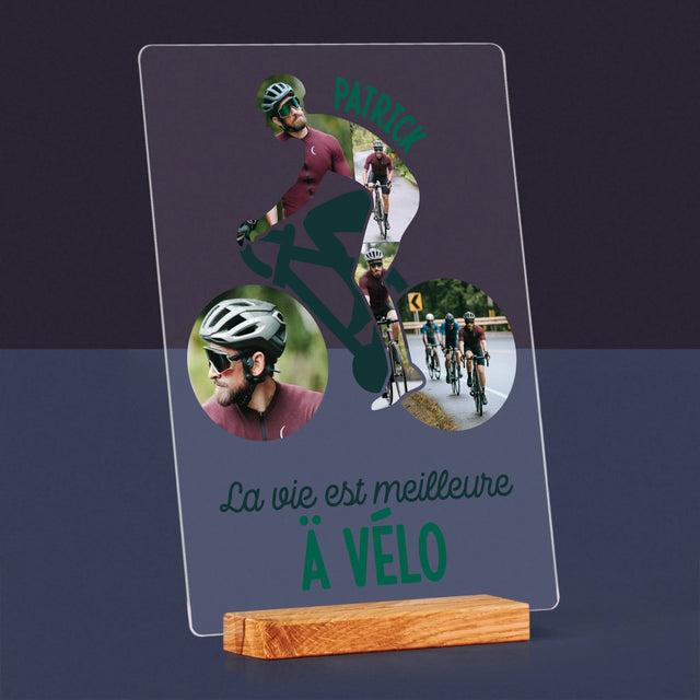 Forme Des Photos: La Vie Est Meilleure À Vélo - Impression Sur Verre Acrylique