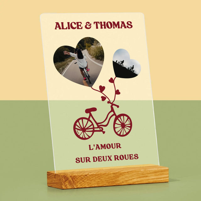 Le Collage Photo: L'Amour Sur Deux Roues - Impression Sur Verre Acrylique