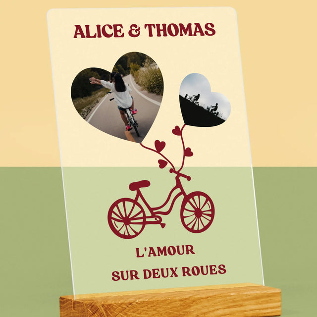 Le Collage Photo: L'Amour Sur Deux Roues - Impression Sur Verre Acrylique