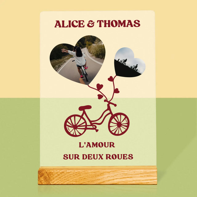 Le Collage Photo: L'Amour Sur Deux Roues - Impression Sur Verre Acrylique