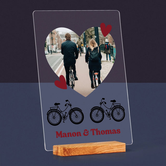 La Photo Et Un Texte: Couple De Cyclistes - Impression Sur Verre Acrylique