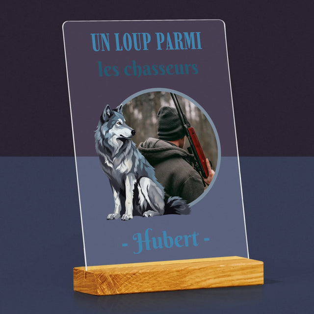 La Photo Et Un Texte: Un Loup Parmi Les Chasseur - Impression Sur Verre Acrylique