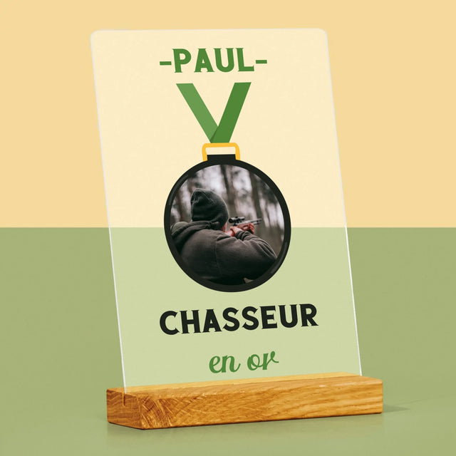 La Photo Et Un Texte: Chasseur En Or - Impression Sur Verre Acrylique