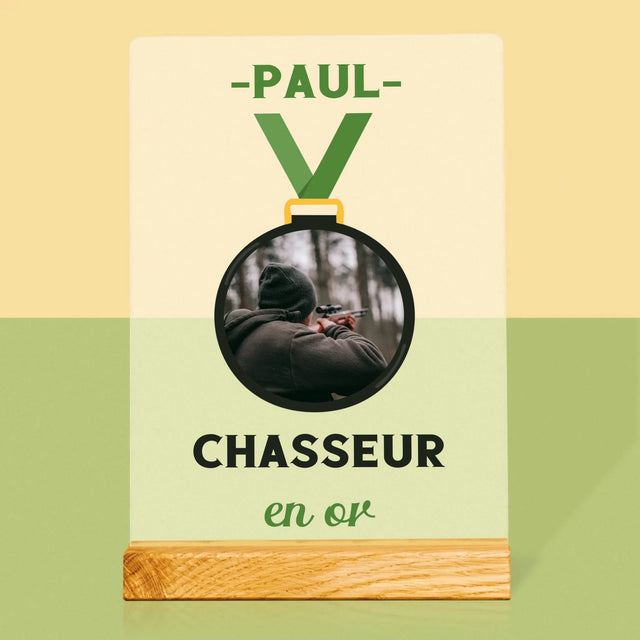 La Photo Et Un Texte: Chasseur En Or - Impression Sur Verre Acrylique