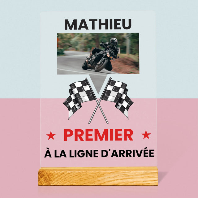 La Photo Et Un Texte: Premier À La Ligne D'Arrivée - Impression Sur Verre Acrylique