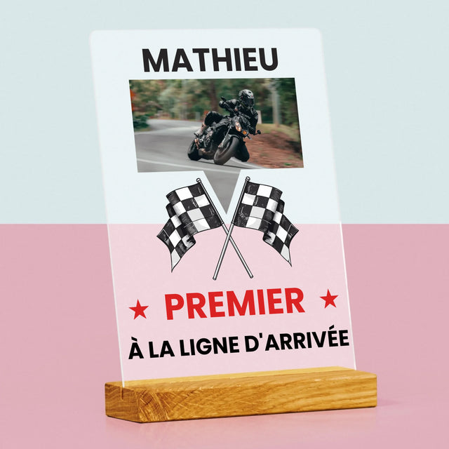 La Photo Et Un Texte: Premier À La Ligne D'Arrivée - Impression Sur Verre Acrylique
