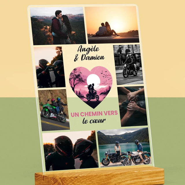 Le Collage Photo: Un Chemin Vers Le Cœur - Impression Sur Verre Acrylique