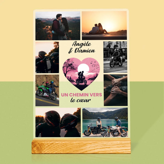 Le Collage Photo: Un Chemin Vers Le Cœur - Impression Sur Verre Acrylique