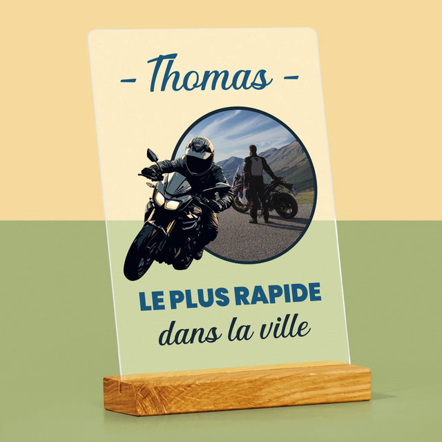 La Photo Et Un Texte: Le Plus Rapide Dans La Ville - Impression Sur Verre Acrylique