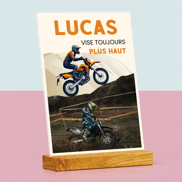 La Photo Et Un Texte: Il Vise Toujours Plus Haut - Impression Sur Verre Acrylique