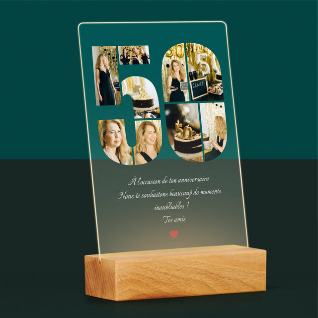 Forme Des Photos: 50 Anniversaire Vœux - Impression Sur Verre Acrylique