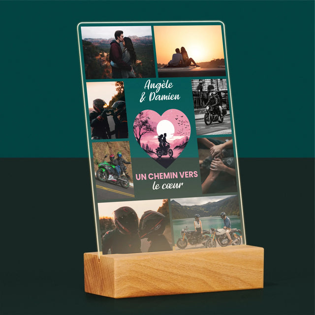 Le Collage Photo: Un Chemin Vers Le Cœur - Impression Sur Verre Acrylique