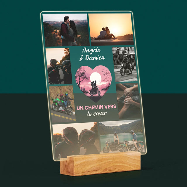 Le Collage Photo: Un Chemin Vers Le Cœur - Impression Sur Verre Acrylique