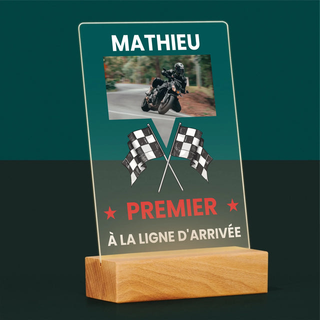La Photo Et Un Texte: Premier À La Ligne D'Arrivée - Impression Sur Verre Acrylique