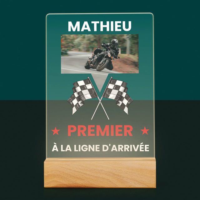 La Photo Et Un Texte: Premier À La Ligne D'Arrivée - Impression Sur Verre Acrylique