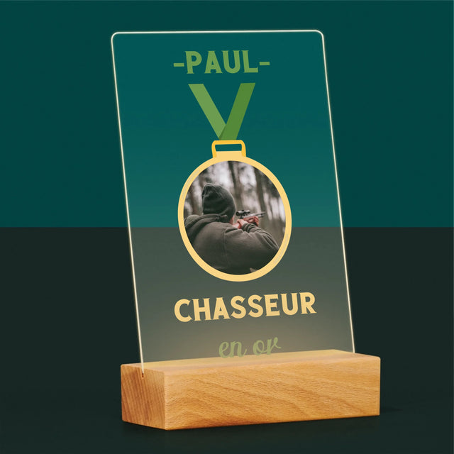 La Photo Et Un Texte: Chasseur En Or - Impression Sur Verre Acrylique