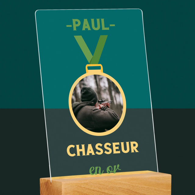 La Photo Et Un Texte: Chasseur En Or - Impression Sur Verre Acrylique