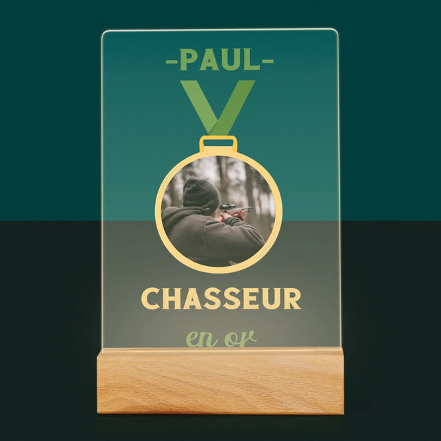 La Photo Et Un Texte: Chasseur En Or - Impression Sur Verre Acrylique