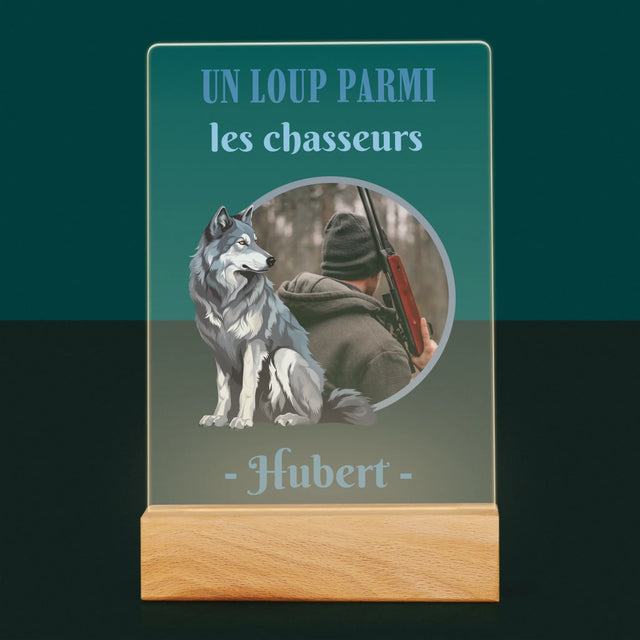 La Photo Et Un Texte: Un Loup Parmi Les Chasseur - Impression Sur Verre Acrylique