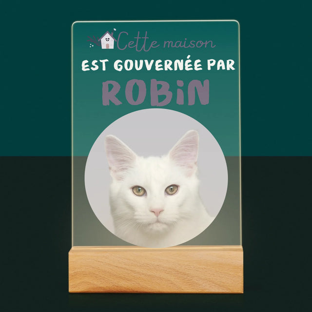 La Photo Et Un Texte: Cette Maison Est Gouvernée Par L'Animal - Impression Sur Verre Acrylique