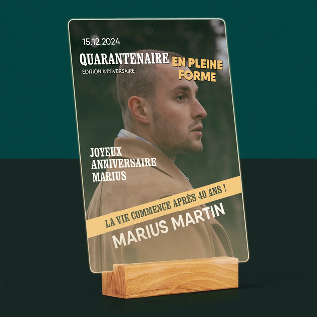 La Couverture De Magazine: Quarantenaire En Pleine Forme - Impression Sur Verre Acrylique
