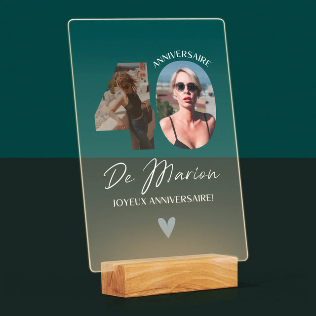 Collage Photo De Lettre: 40 Ans, Des Beaux Moments - Impression Sur Verre Acrylique