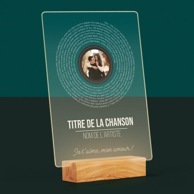 La Photo Et Un Texte: Paroles De Chansons Sur L'Album - Impression Sur Verre Acrylique