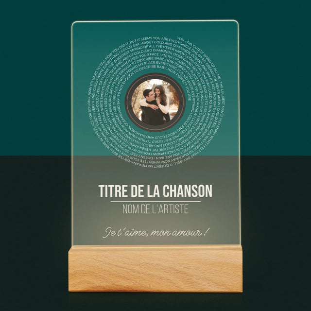 La Photo Et Un Texte: Paroles De Chansons Sur L'Album - Impression Sur Verre Acrylique