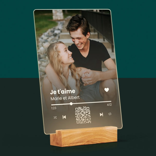 La Photo Et Un Texte: Votre Chanson Code Qr - Impression Sur Verre Acrylique