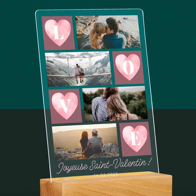 Le Collage Photo: Cœurs Amour - Impression Sur Verre Acrylique