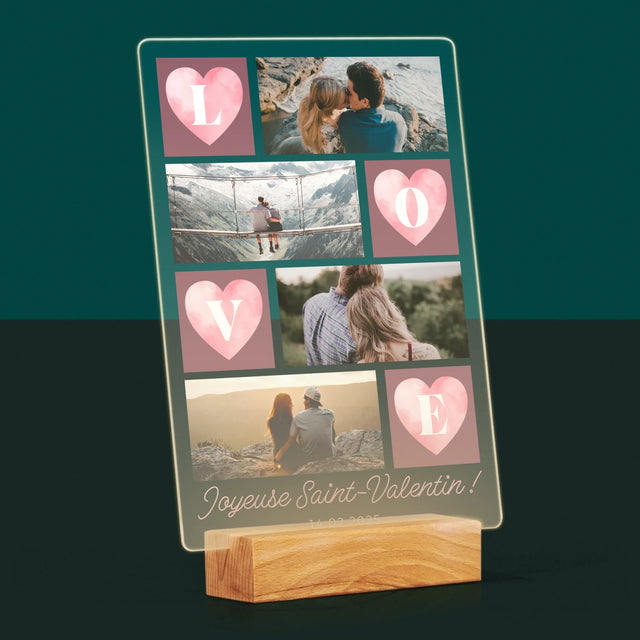 Le Collage Photo: Cœurs Amour - Impression Sur Verre Acrylique