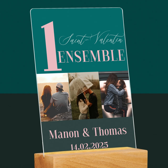 Le Collage Photo: Première Saint-Valentin Ensemble - Impression Sur Verre Acrylique