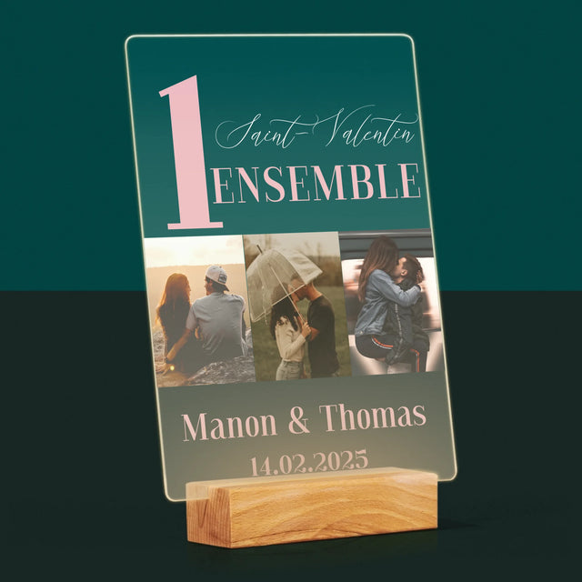 Le Collage Photo: Première Saint-Valentin Ensemble - Impression Sur Verre Acrylique