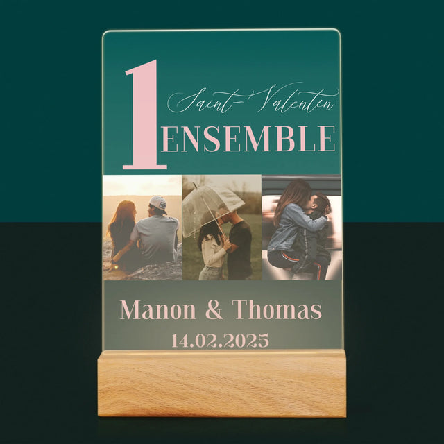 Le Collage Photo: Première Saint-Valentin Ensemble - Impression Sur Verre Acrylique