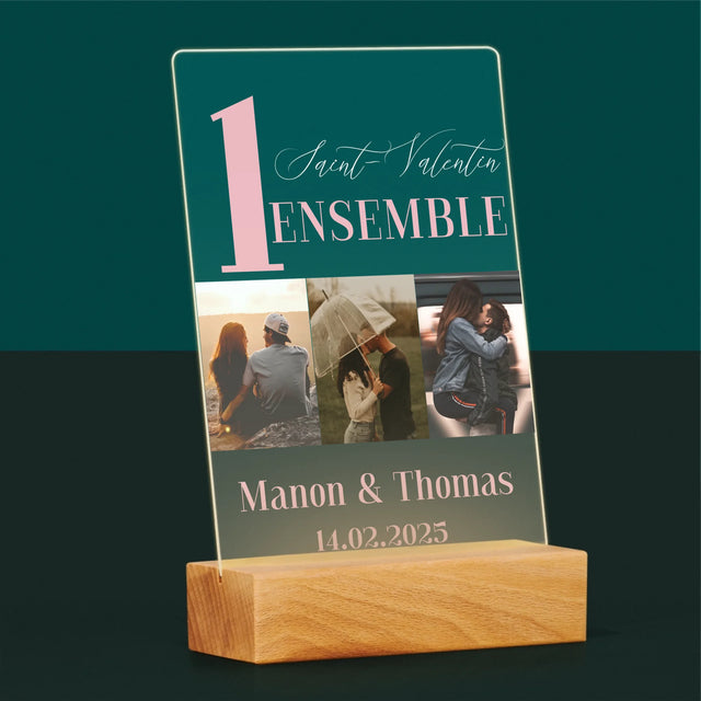 Le Collage Photo: Première Saint-Valentin Ensemble - Impression Sur Verre Acrylique