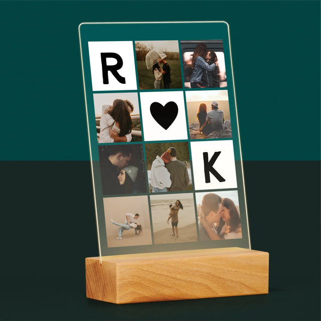 Le Collage Photo: Les Monogrammes D'Amour Avec Photos - Impression Sur Verre Acrylique