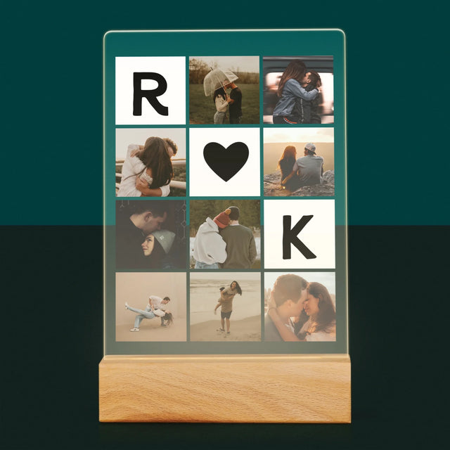 Le Collage Photo: Les Monogrammes D'Amour Avec Photos - Impression Sur Verre Acrylique