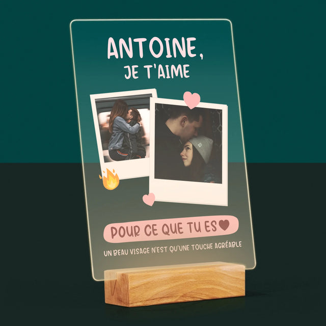 Le Collage Photo: Je T'Aime Pour Ce Que Tu Es - Impression Sur Verre Acrylique